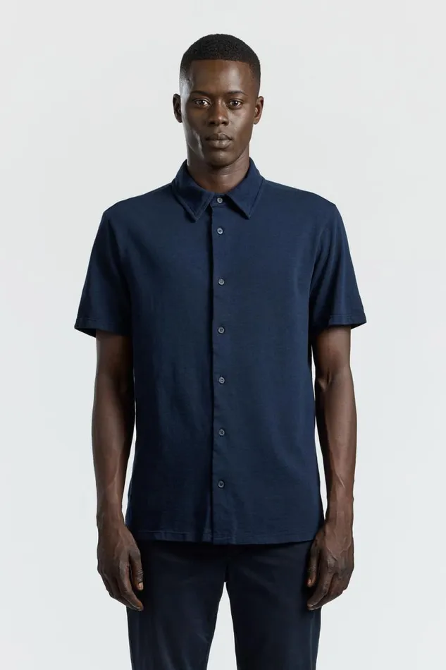 COTTON CITIZEN SHIRTS Presley Short Sleeve Buttondown Super Navy 8211 Men