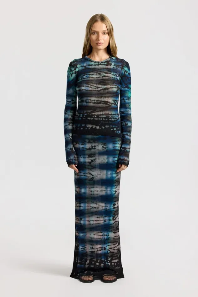 COTTON CITIZEN SKIRTS Rio Maxi Skirt Cobalt Blue Tie Dye 8211 Women