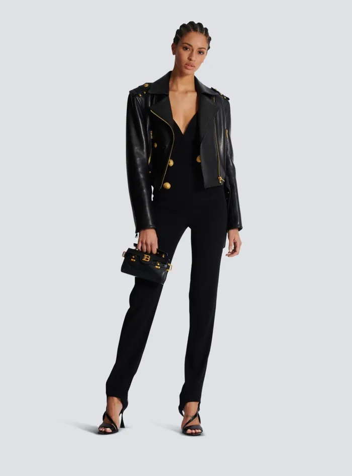 Crepe Tailored Jumpsuit Black Women Balmain Trousers And Shorts