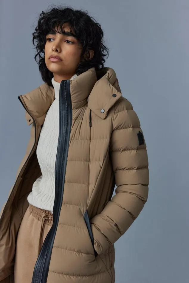 Downs and Jackets Women Mackage FARREN Agile360 Down Coat With Removable Hood Trench
