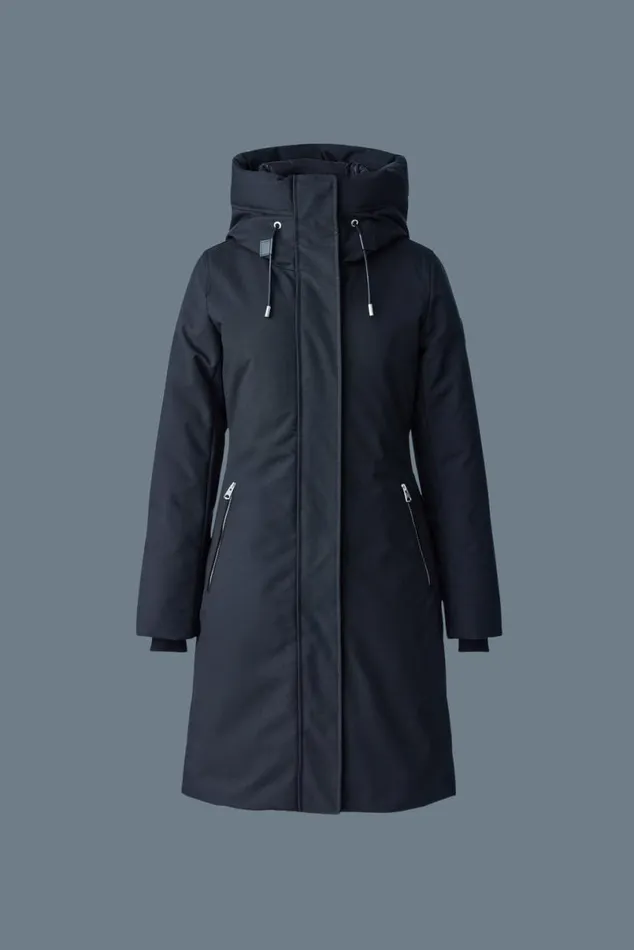 Downs and Jackets Women Mackage SHILOH 2in1 Fitted Down Coat With Removable Bib Black