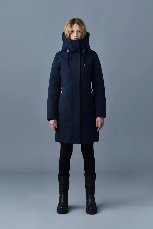 Downs and Jackets Women Mackage SHILOH 2in1 Fitted Down Coat With Removable Bib Black