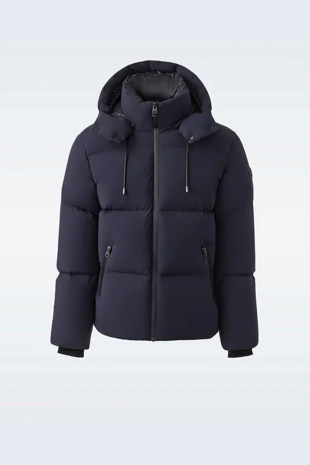 Downs and Parkas Men Mackage KENT Stretch Matt Down Jacket With Hood Black