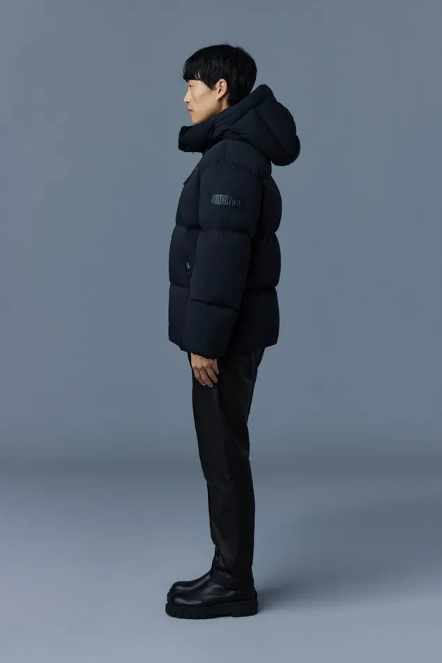 Downs and Parkas Men Mackage KENT Stretch Matt Down Jacket With Hood Black Downs and Parkas Men Mackage KENT Stretch Matt Down Jacket With Hood Black