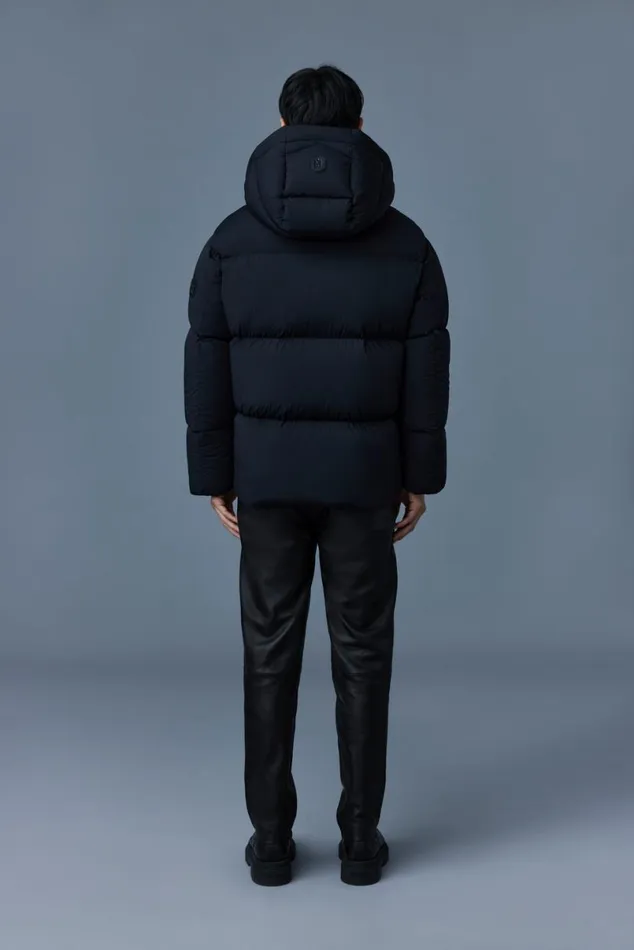 Downs and Parkas Men Mackage KENT Stretch Matt Down Jacket With Hood Black Downs and Parkas Men Mackage KENT Stretch Matt Down Jacket With Hood Black