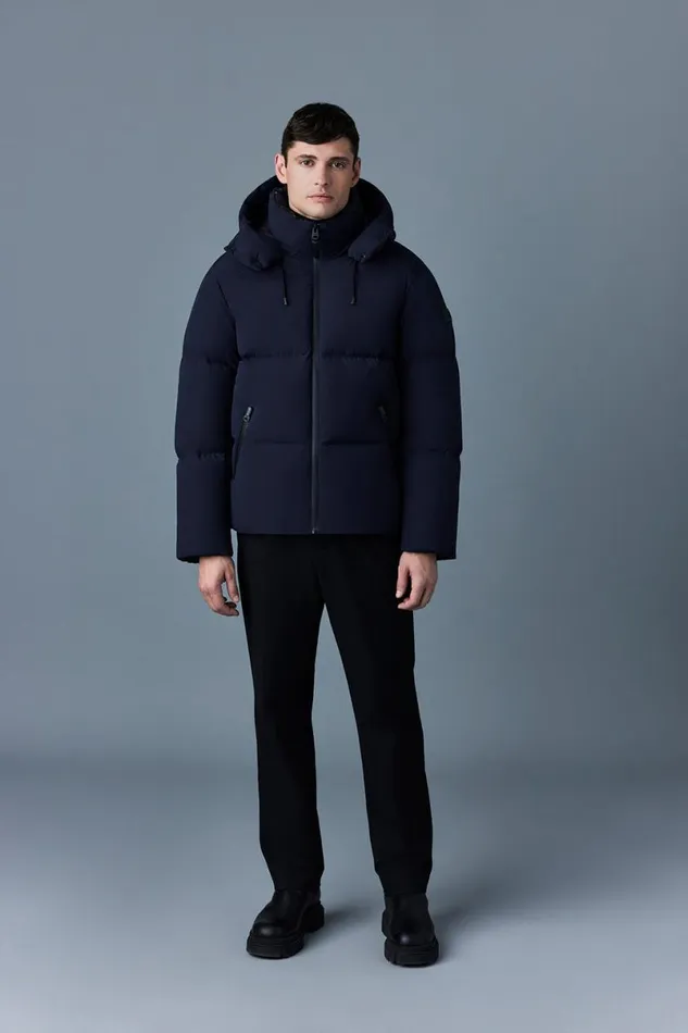 Downs and Parkas Men Mackage KENT Stretch Matt Down Jacket With Hood Black Downs and Parkas Men Mackage KENT Stretch Matt Down Jacket With Hood Black
