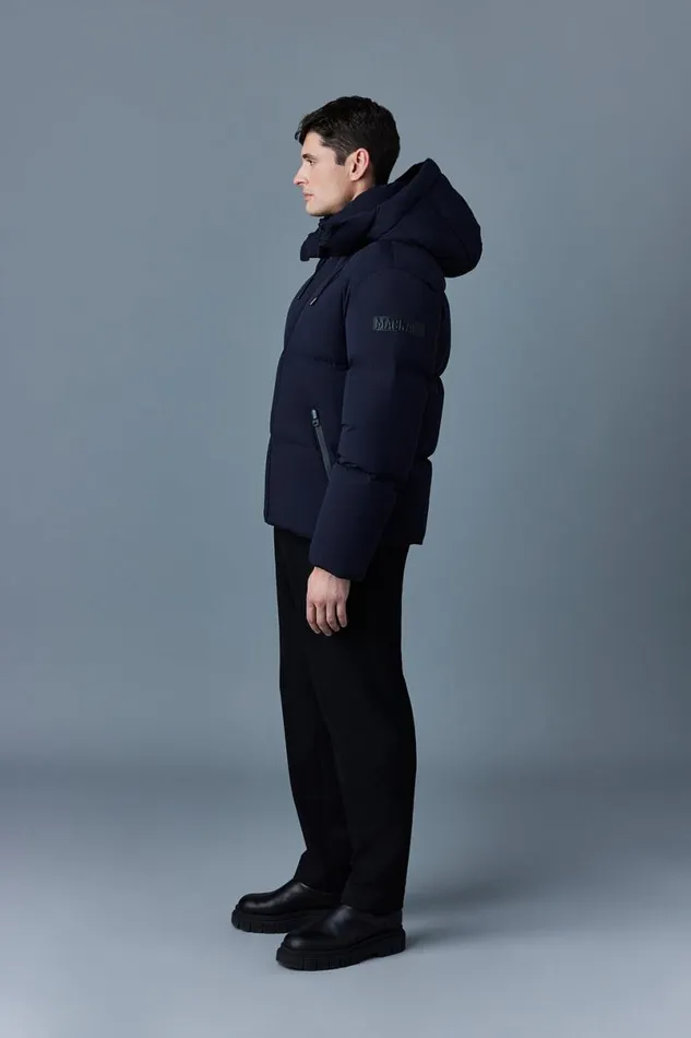 Downs and Parkas Men Mackage KENT Stretch Matt Down Jacket With Hood Black Downs and Parkas Men Mackage KENT Stretch Matt Down Jacket With Hood Black