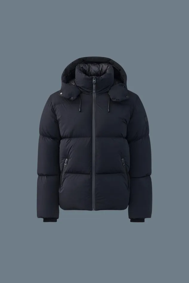Downs and Parkas Men Mackage KENT Stretch Matt Down Jacket With Hood Black Downs and Parkas Men Mackage KENT Stretch Matt Down Jacket With Hood Black