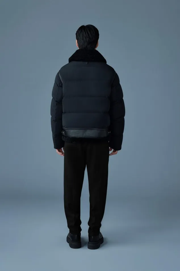 Downs and Parkas Men Mackage ROBERT Mixedmedia Shearling Down Jacket Black
