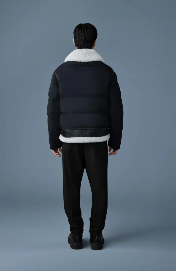 Downs and Parkas Men Mackage ROBERT Mixedmedia Shearling Down Jacket Black