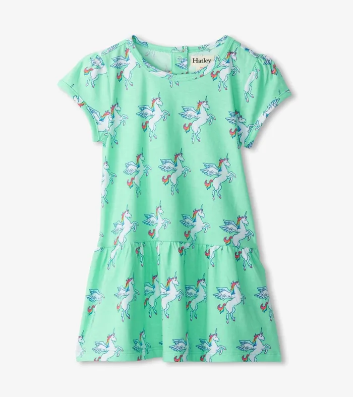Dresses Baby and Toddler Hatley Baby and Toddler Girls Rainbow Unicorn Gathered Dress