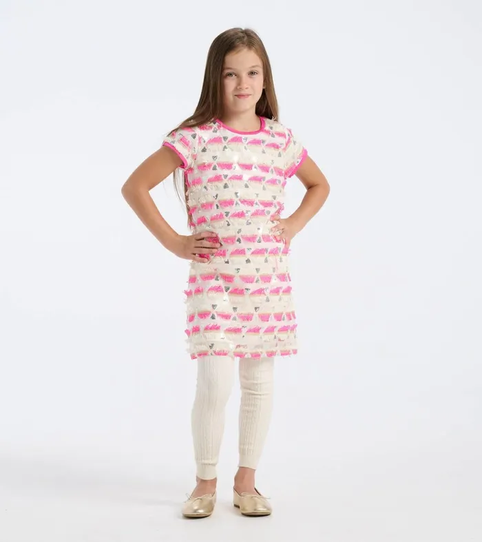 Dresses Girls Hatley Girls Geometric Sequins Cap Sleeve Dress