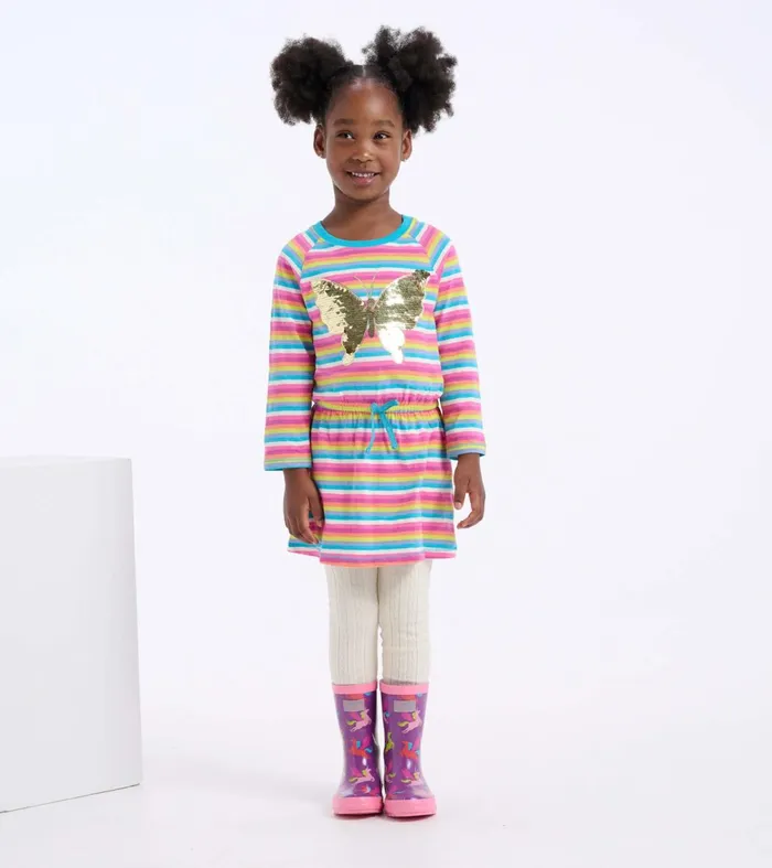 Dresses Girls Hatley Girls Rainbow Stripes Drop Waist Dress