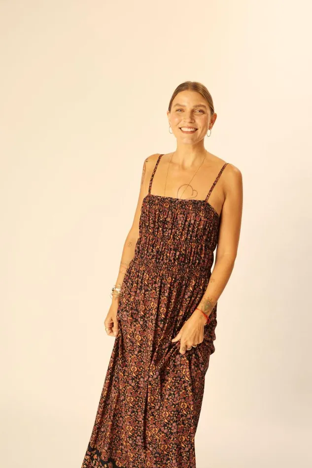Dresses Shop Natalie Martin GINA MAXI Petite Fleur Noire