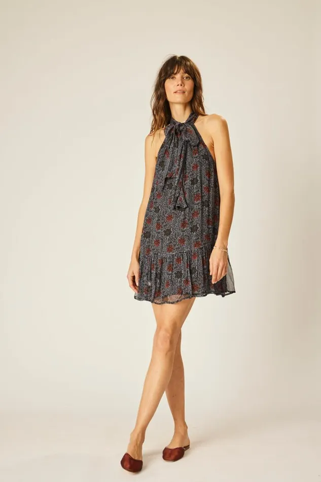 Dresses Shop Natalie Martin INDIANA MINI Snowflake Steel Blue