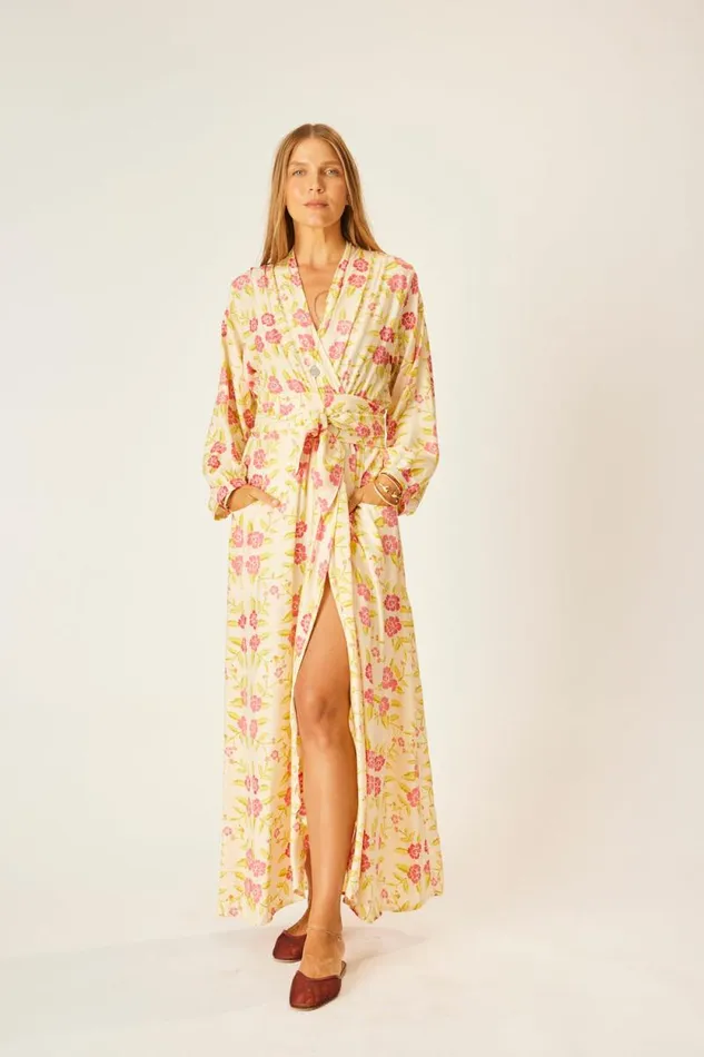 Dresses Shop Natalie Martin NICO LS MAXI WITH SASH Prairie Dusty Crimson