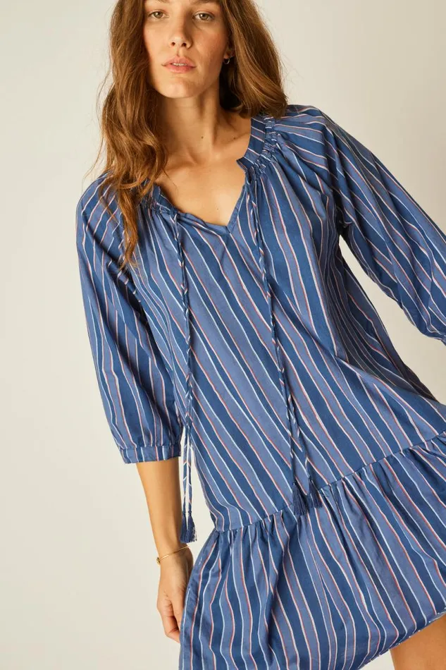 Dresses Shop Natalie Martin STEVIE DRESS Batik Stripelavender