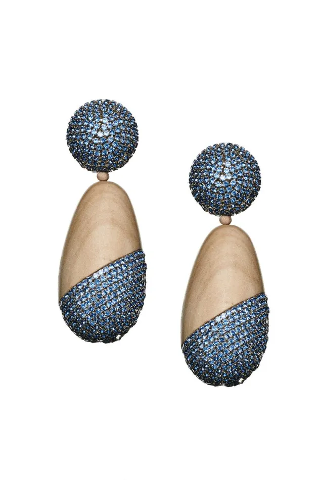 Earrings Women Sachin and Babi Christina Earrings 8211 Wood Crystals