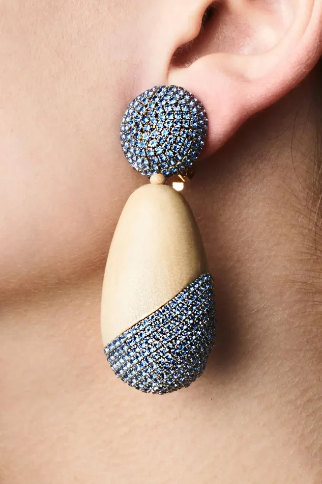 Earrings Women Sachin and Babi Christina Earrings 8211 Wood Crystals