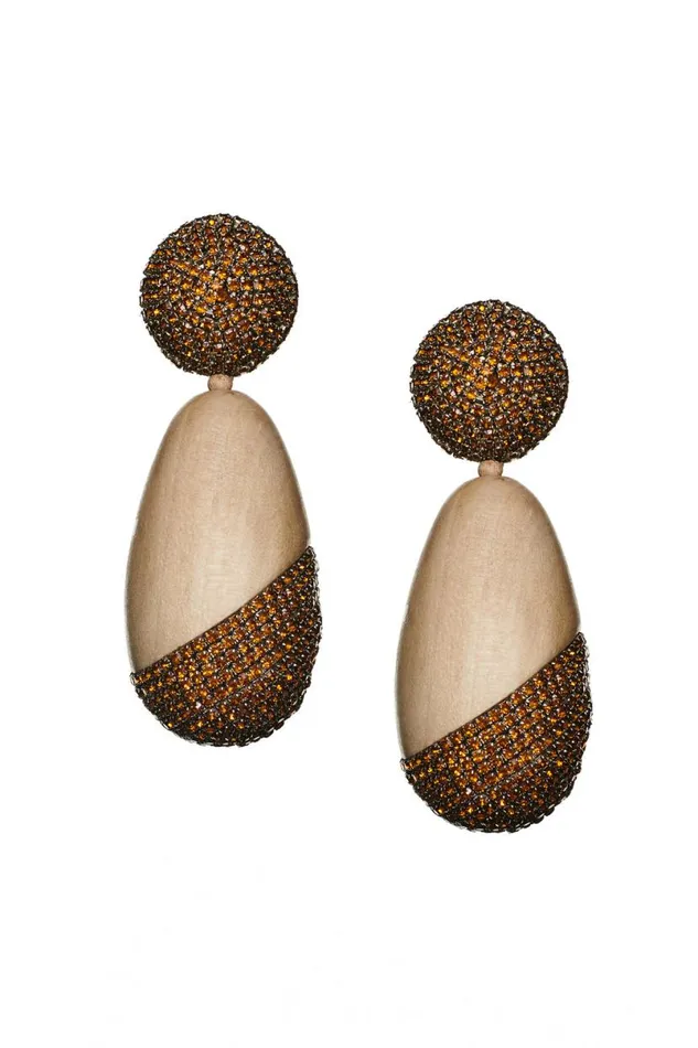 Earrings Women Sachin and Babi Christina Earrings 8211 Wood Crystals