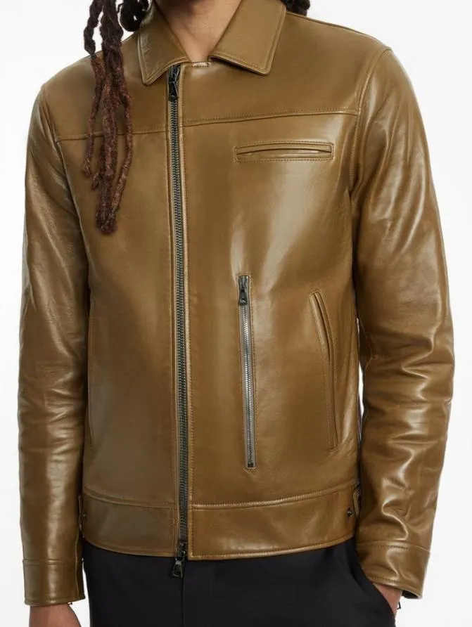 ELTON JACKET Brown Clothing John Varvatos Leather Jackets