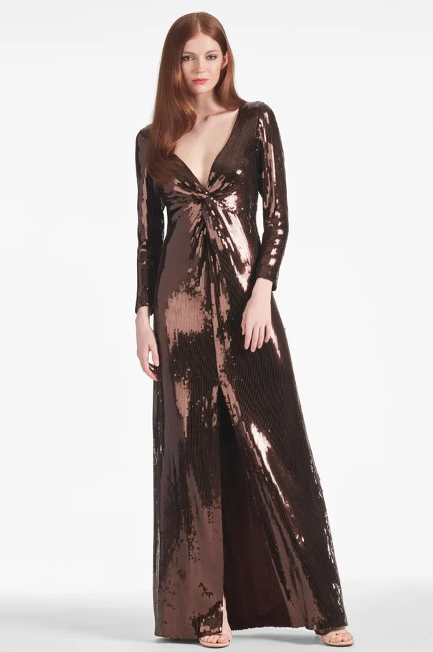 Evening Women Sachin and Babi Sequin Talulla Gown 8211 Espresso