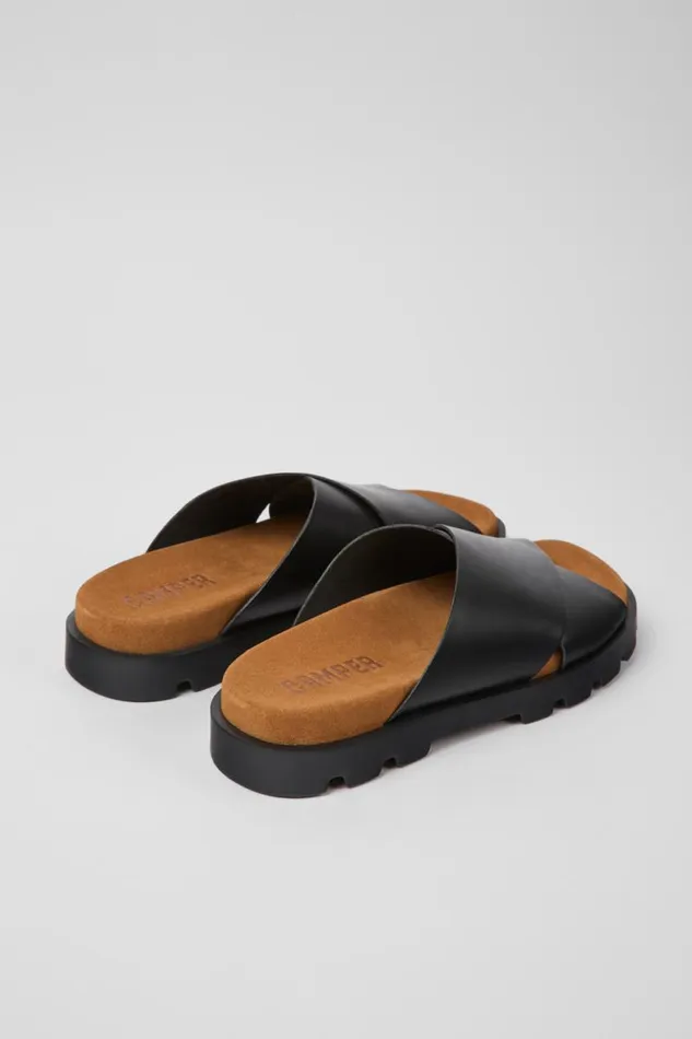 Flat Shoes Women Camper Brutus Sandal Black Leather Sandals Flat Shoes Women Camper Brutus Sandal Black Leather Sandals