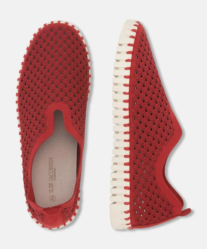 Flats 8211 Deep Red Shoes Ilse Jacobsen Tulip Flats