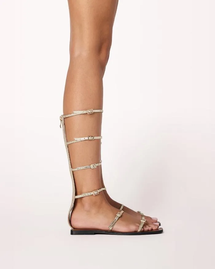 Flats Billini Sandals and Slides ILYA GOLD SCALE METALLIC