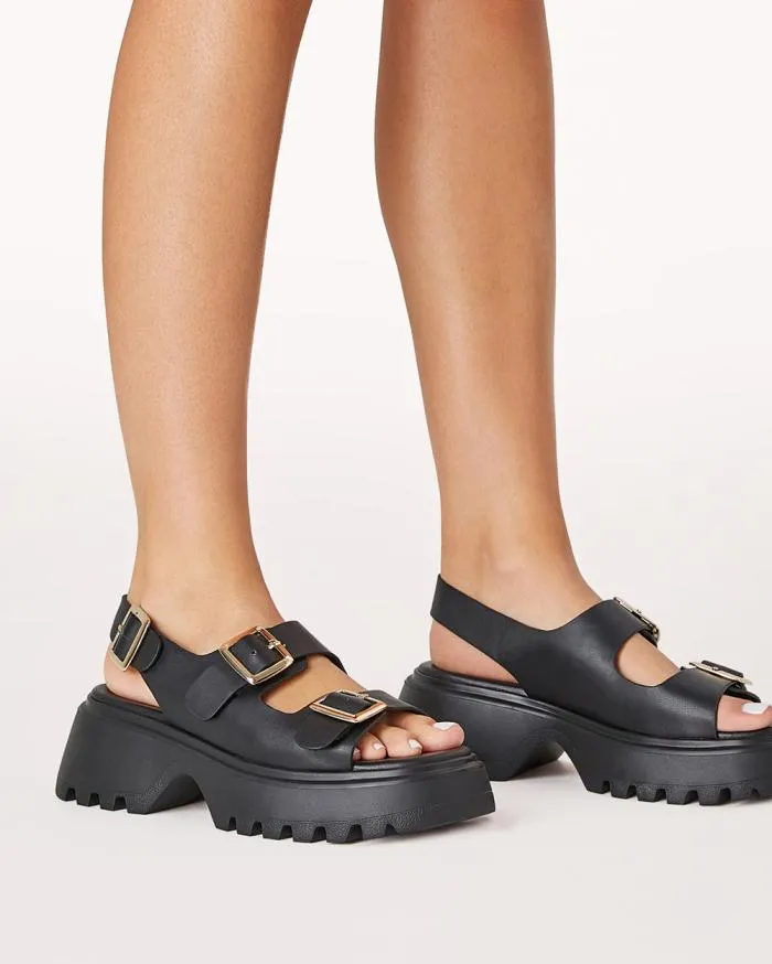 Flats Billini Sandals and Slides LIARA BLACK