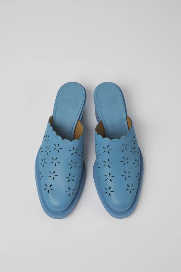 Formal Shoes Women Camper Bonnie Blue Leather Mules Formal Shoes Women Camper Bonnie Blue Leather Mules