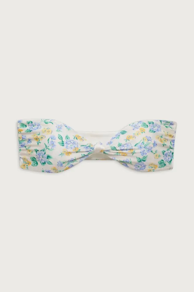 Frankies Bikinis Bikinis Women Crescent Shine Bandeau Bikini Top Coastal Floral