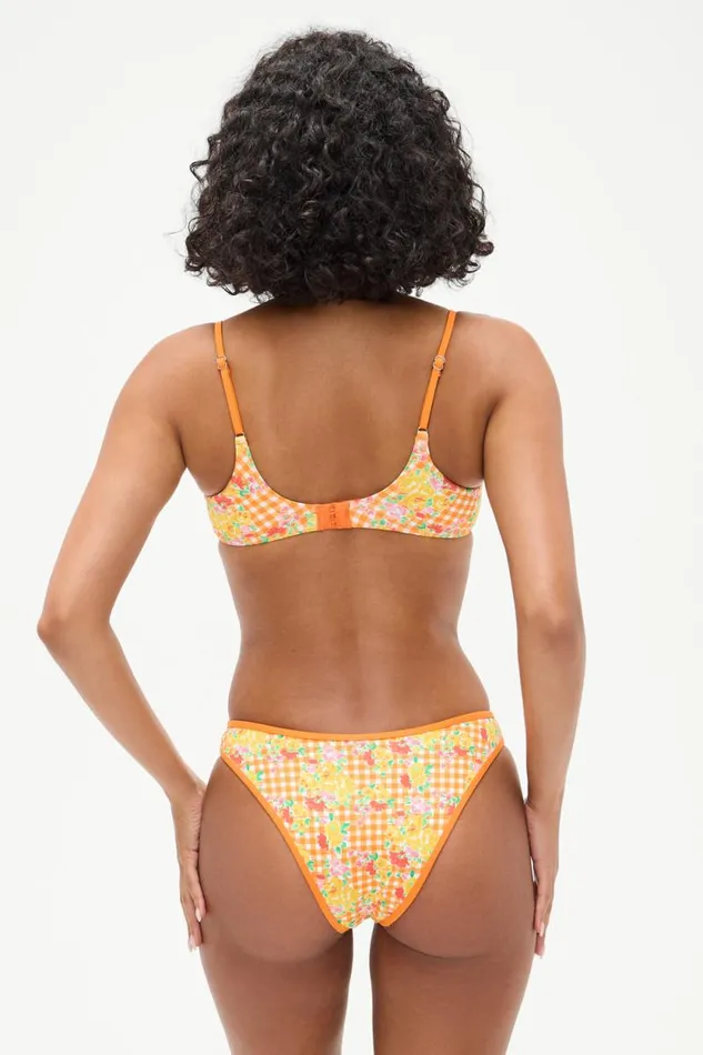 Frankies Bikinis Bikinis Women Dove Floral Classic Bikini Bottom Marigold Gingham