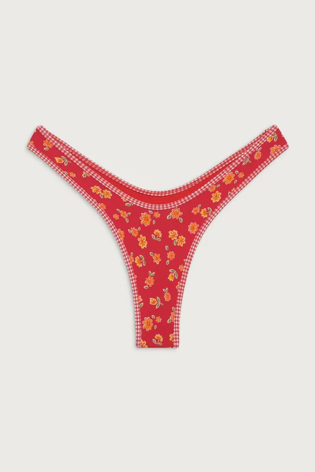 Frankies Bikinis Bikinis Women Full Moon Micro Bikini Bottom Summer Flower