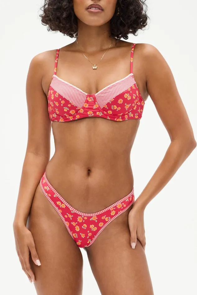 Frankies Bikinis Bikinis Women Full Moon Micro Bikini Bottom Summer Flower