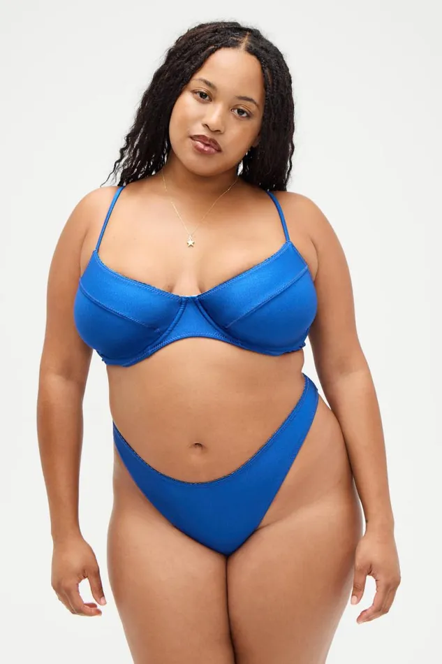 Frankies Bikinis Bikinis Women X DJERF AVENUE Matilda Underwire Bikini Top Deep Blue