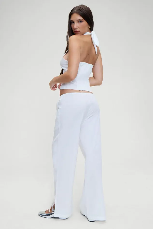 Frankies Bikinis Matching Sets Women Daisy Low Rise Pant White