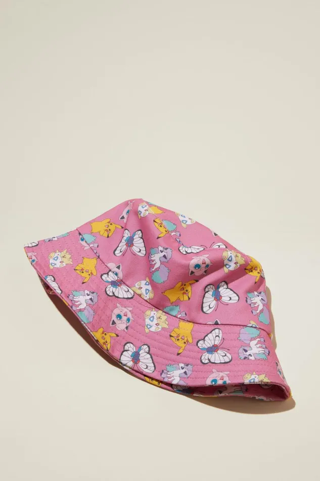 Girls 214Boys 214 Hats and Beanies Cotton On Licensed Bucket Hat Lcn Pok Pokemonpink Gerbera