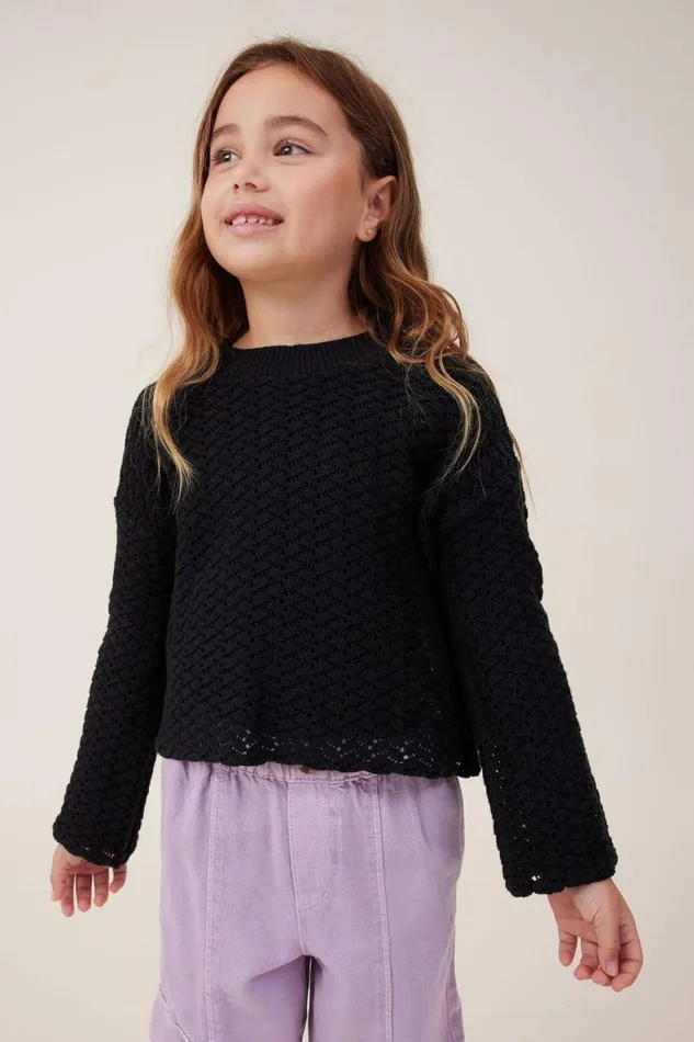 Girls 214 Jackets and Sweaters Cotton On Ruby Knit Jumper Black