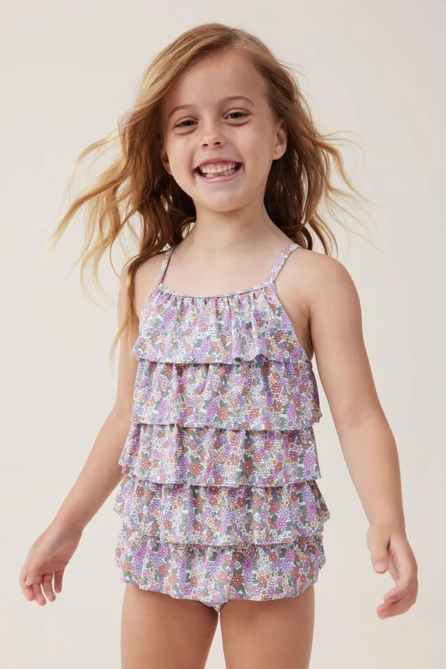 Girls 214 Swimwear Cotton On Pepper One Piece Vanillablaire Ditsy Clay Pigeon