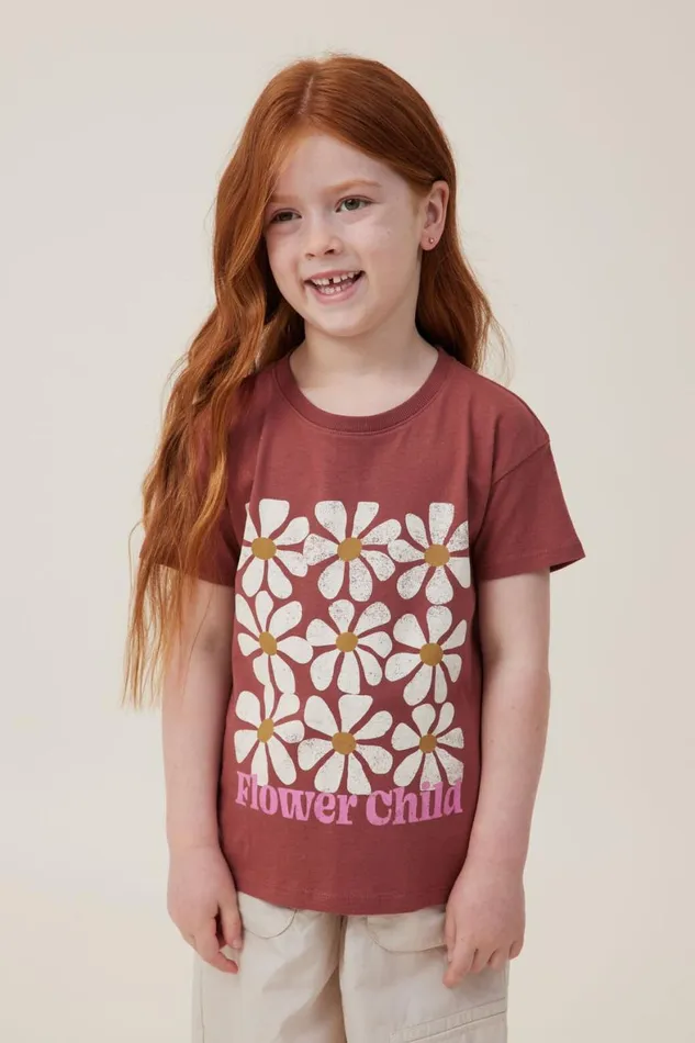 Girls 214 Tops and TShirts Cotton On Poppy Short Sleeve Print Tee Hennaflower Child
