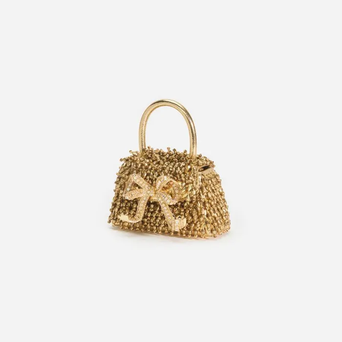 Gold Crystal Embroidery Micro Bag Women Self Portrait Micro Gold Crystal Embroidery Micro Bag Women Self Portrait Micro