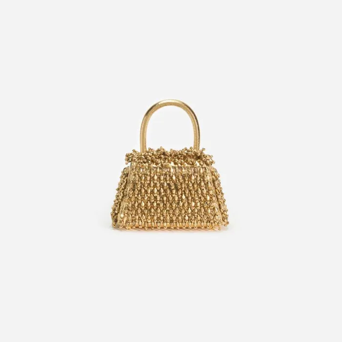 Gold Crystal Embroidery Micro Bag Women Self Portrait Micro Gold Crystal Embroidery Micro Bag Women Self Portrait Micro