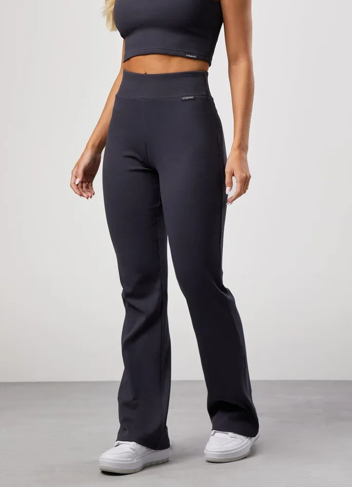 Gym King CoOrds Women 365 Rib Flared Legging 8211 Dark Pewter