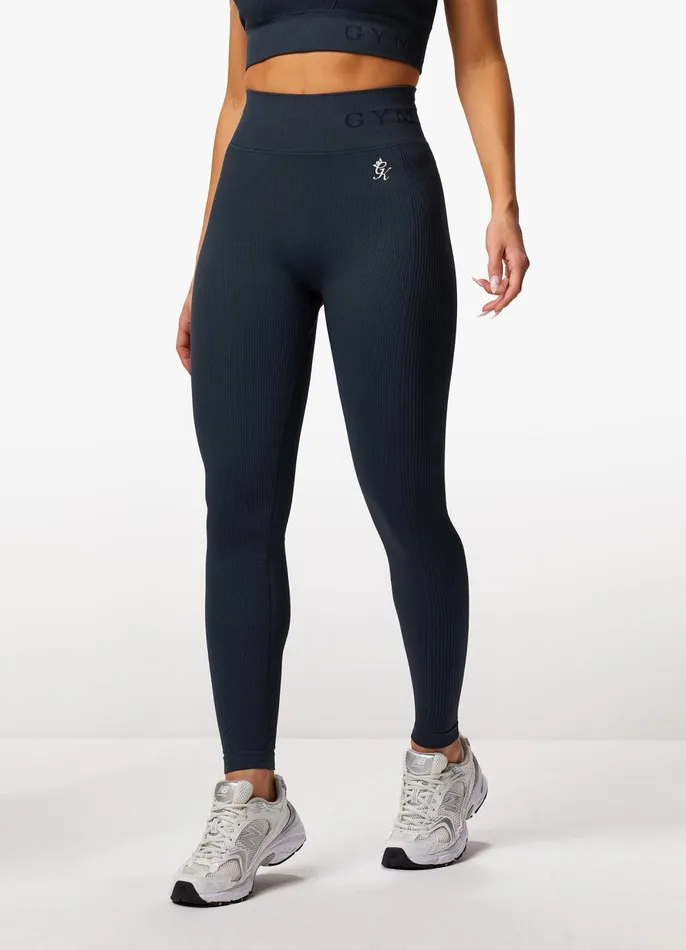 Gym King Gymwear Women Formation Rib Legging 8211 Deep Slate Blue