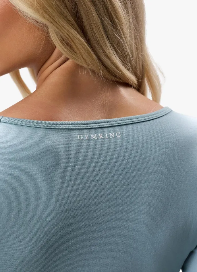 Gym King Gymwear Women Sculpt Seamless LS Top 8211 Stone Blue