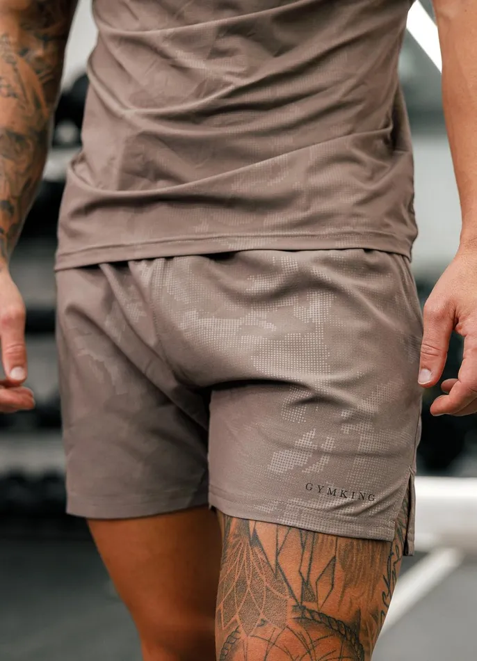 Gym King Shorts Men Debossed Camo Short 8211 Iron