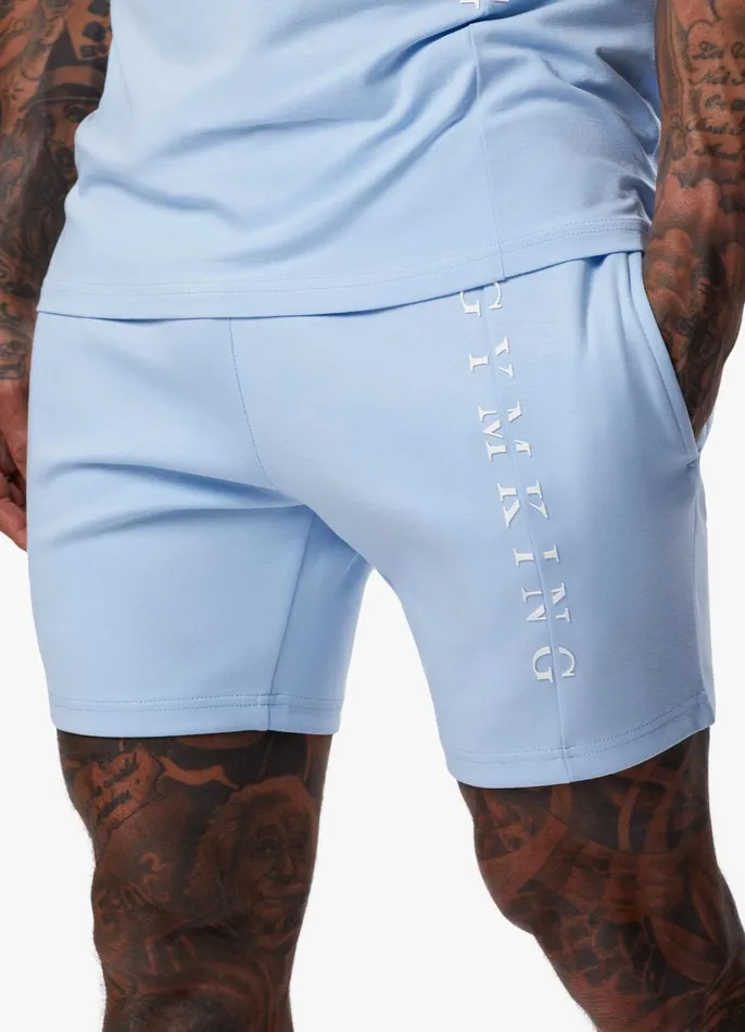 Gym King Shorts Men Split Linear Short 8211 Soft Blue