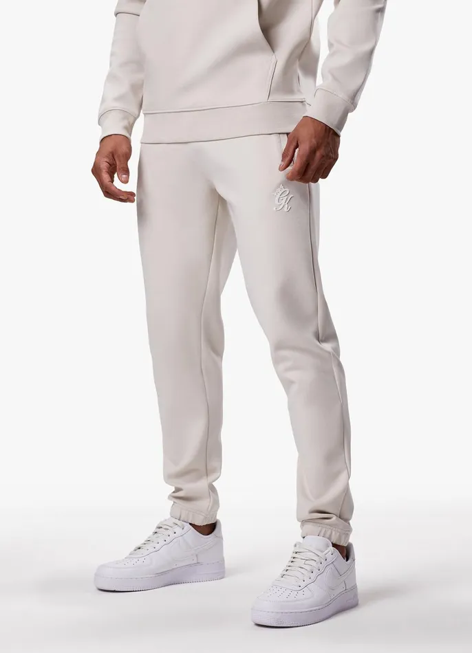Gym King Tracksuit Bottoms Men Split Linear Jogger 8211 Stone Grey
