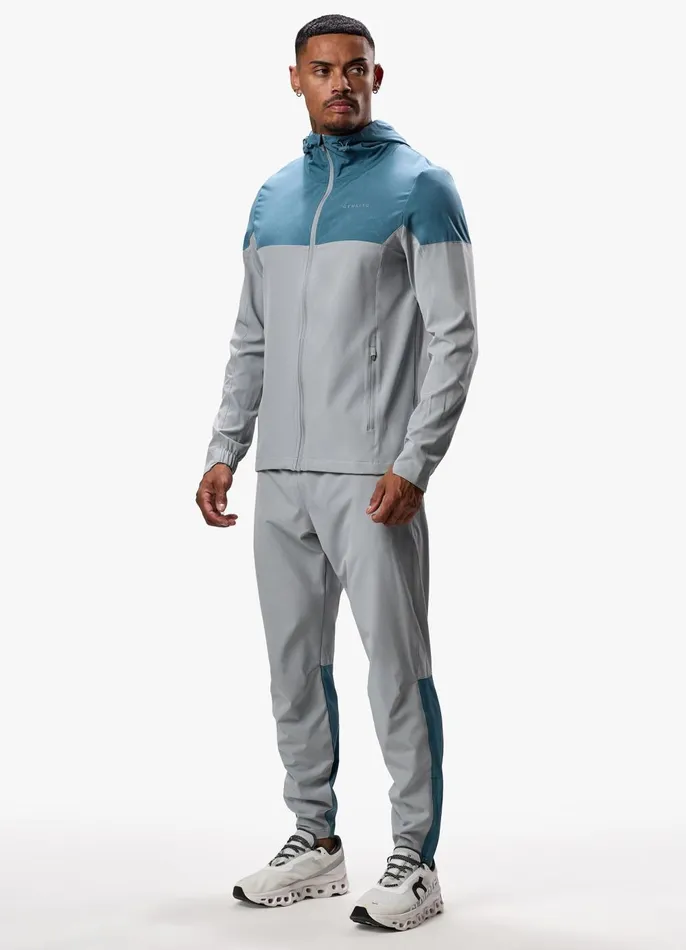 Gym King Tracksuits Men Debossed Camo Woven Tracksuit 8211 Cloudy GreyLake Blue